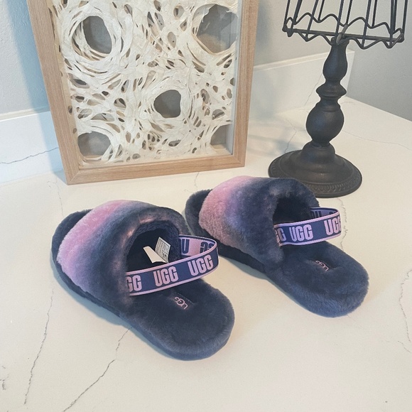 UGG | NWOT Fluff Yeah Ombre Slide Slippers – Kids Size 6 - Picture 5 of 11